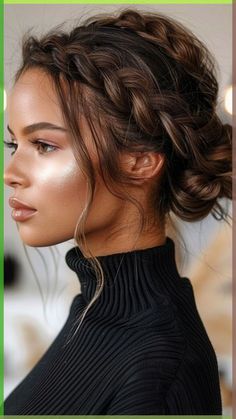 Braid Hairstyle Bridesmaid, Mostly Up Bridesmaid Hair, Upstyles With Braids, Updo Long Hair Bridesmaid, Updos For Long Hair With Braids, Bridesmaid Hairstyles 2024 Trends, Braided Ponytail Hairstyles Wedding, Elegant Braided Hairstyles Weddings, Glamour Hair Updo