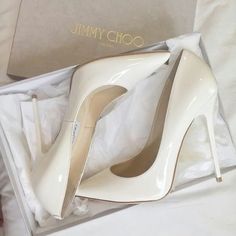 Jimmy Choo Wedding Shoes, قلادات متدلية, Hak Tinggi, White High Heels, Jimmy Choo Heels