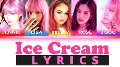 an advertisement for ice cream lyrics featuring girls with pink hair