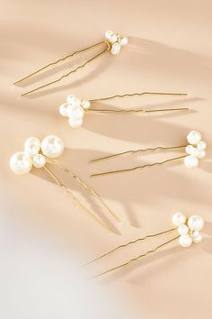 Cluster Pearl Hair Pins, Set of 5 Pearls For Hair, Pearl Wedding Hair Pieces, Bridesmaid Hair With Pearl Pins, Gold Pearl Clip-on Earrings For Wedding, Bride Hair Pearl Pins, Formal Pearl Clip-on Bridal Earrings, Bridesmaid Hair Pearl Pins, Pearls Wedding Theme, Pearl Wedding Accessories