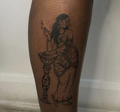 Saree Tattoo, Hindu Aesthetic Tattoo, Ancient Indian Tattoo Ideas, Traditional Hindu Tattoos, Indian Mythology Tattoo, South Asian Inspired Tattoo, South Indian Tattoo, Shakti Tattoo