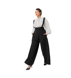 in stock Plus Size Pant Suits, Plus Size Wide Leg, Tweed Pants, Vintage Plus Size, Suspender Pants, Pants Plus Size, Black Tweed, Pant Suits, Unique Vintage