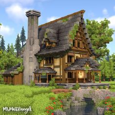 Medieval Guild, Minecraft Medieval House, Guild Hall, Minecraft Mansion, Medieval House, Minecraft Structures, Minecraft House Plans, Bangunan Minecraft, Minecraft Modern