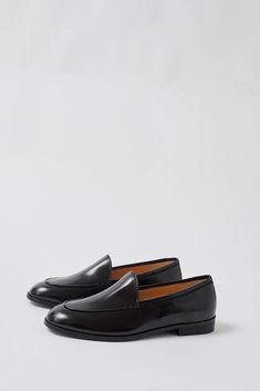 No.6 Emma Loafer in Black – No.6 Store Timeless Almond Toe Slip-ons For Work, Brogue Detail Slip-on Loafers For Work, Workwear Slip-ons With Leather Lining And Almond Toe, Workwear Tassel Loafers With Rubber Sole, Timeless Workwear Slip-ons With Plain Toe, Black Goodyear Welted Slip-ons For Work, Sleek Workwear Loafers With Round Toe, Classic Slip-on Platform Loafers With Leather Sole, Sleek Slip-on Loafers With Leather Sole