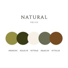 the color scheme for natural is shown in three different colors, including green and brown