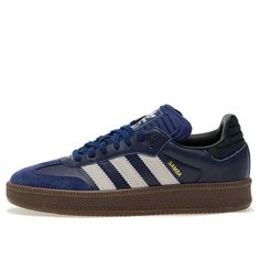 adidas Samba XLG 'Dark Blue Gum' IE9179 Adais Sambas, Dark Blue Sambas, Adidas Samba Xlg, Colorful Sambas, Navy Sambas, Dark Blue Adidas, Adidas Samba Black, 20th Bday, Bday Wishlist