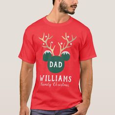 Mickey | Family Christmas - Dad T-Shirt #disney #disney #mickey #TShirt #christmas #holiday #winter #disney #mickey #mouse #minnie #disneyland #disneyworld #cartoon #california Mickey Mouse T Shirt, Father Shirts, Disney Holiday, Disney Family, Disney Tshirts, Disney Christmas, Personalized Christmas Gifts, Disney Shirts, Christmas Tees