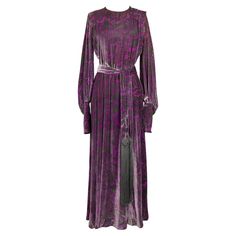 Yves Saint Laurent Long Purple and Gray Silk Velvet Haute Couture Dress For Sale at 1stDibs Velvet Haute Couture, Gray Velvet Dress, Grey Velvet Dress, Yves Saint Laurent Dress, Yves Saint Laurent Haute Couture, Saint Laurent Haute Couture, Haute Couture Dress, Vintage Evening Gowns, Haute Couture Dresses