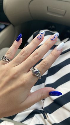 Coron, Pretty Acrylic Nails, Short Acrylic Nails, Cute Acrylic Nails, Acrylic Nail Designs, Blue Nails