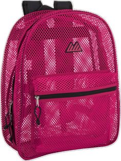 Daily Use Mesh Backpack Bag, Travel Mesh Bags, Daily Use Bags With Mesh Pockets, Mesh Backpack For Outdoor Activities, Everyday Backpack With Mesh Pockets, Mesh Standard Backpack For Outdoor Activities, Pink Nylon Bag With Adjustable Straps, Back To School Travel Mesh Bags, Travel Mesh Backpack