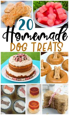 homemade dog treats with the title overlay that reads 20 homemade dog treats