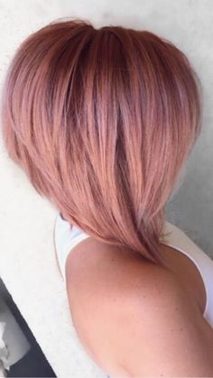 Bob Hairstyle Ideas, Angled Bob, Trendy Hairstyle, Pinterest Hair, Short Hair Color, Haircut And Color, Rose Gold Hair, Short Bob Hairstyles, Great Hair