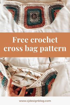 a crochet purse with the text free crochet cross bag pattern on it