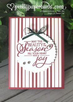 a card that says, may the beauty of season fill your heart with joy on it