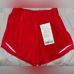 Brand New Lulu Lemon Align Hr Shorts 4 Inch Red. Size 4 Never Worn Brand New With Tag Couldn’t Return High Waist Red Sports Shorts, Red Gym Bottoms With Built-in Shorts, Red Gym Bottoms With Elastic Waistband, Red Stretch Running Shorts, Red Athleisure Bottoms With Short Legs, Red Athleisure Shorts With Elastic Waistband, Red Short Gym Bottoms, Red Workout Bottoms Short Length, Red High-waisted Athletic Shorts With Built-in Shorts