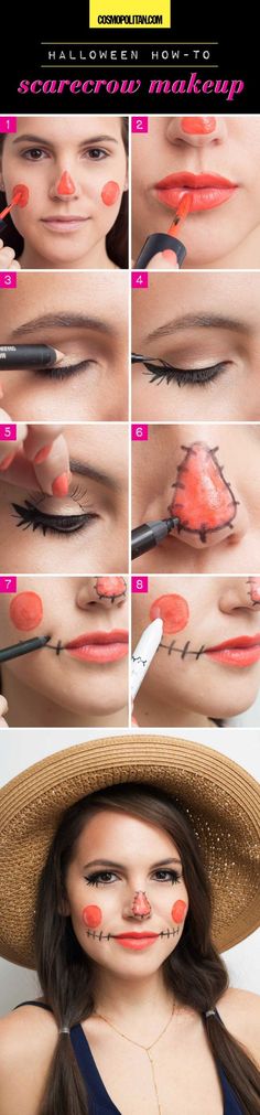 Halloween How-to: Scarecrow Makeup Scarecrow Halloween Makeup, Make Up Diy, Scarecrow Makeup, Forever Foundation, Halloween Make-up Looks