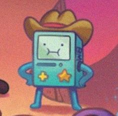 a cartoon character with a cowboy hat on