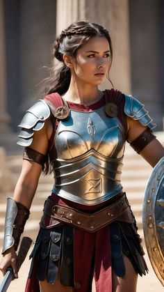 Female Roman Armor, Gladiatrix Warriors, Greek Armor Female, Female Gladiator Art, Roman Female Warrior, Fantasy Gladiator, Gladiator Character, Gladiator Halloween Costume, Gladiator Female