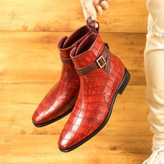 The Jodhpur Boot Model 4493 Custom Made by Robert August Apparel Jodhpur Boots, Wedding Boots, Botas Chelsea, Crocodile Print, Shoe Tree, Red Burgundy, How To Make Shoes, Jodhpur, Goodyear Welt