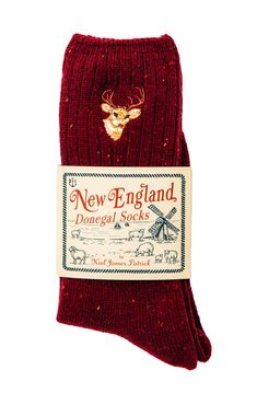 Put your coziest foot forward in our limited edition New England donegal socks. It's our spin of the yarn take on an Irish classic. We kept the signature feel and flecks you're used to in a donegal but added a distinctly New England touch with our seaside embroidery. Product Details: One size fits most Wash cold, lay flat to dry 10% Cotton, 10% Wool, 25% Nylon, 55% Acrylic Imported Please note, we do not accept returns on our New England Donegal Socks. All purchases are final. Christmas Themed Gifts, Best Gift Exchange Gifts, Seaside Embroidery, Sock Label, Mens Christmas Gifts, Inexpensive Stocking Stuffers, Classic Christmas Gifts, Gift Ideas To Buy, Embroidery Product