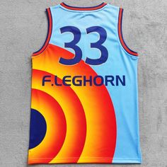 💰 Save $30✈️ Free Shipping Worldwide🔒 100% SSL Secured Safe Checkout Leghorn Space Jam 2 Jersey Leghorn Space Jam 2 Jersey is inspired by the 2021 hot basketball movie Space Jam 2. Features Made of Mesh Fabric: The jersey is made of 100% polyester mesh fabric. It is breathable and quick-dry. Digital-Printed Name and Numbers: All letters and numbers of the jersey are digital-printed. For Daily Wear and Sports: The weight of the jersey is around 0.55 lb - 0.77 lb. You can wear it for daily, part Breathable Team-colored Sleeveless Jersey, Team-colored Sleeveless Breathable Jersey, Sleeveless Basketball Jersey With Team Logo, Sporty Sleeveless Jersey With Sublimation Print, Throwback Sleeveless Sports Top, Breathable Sleeveless Top For Basketball, Sleeveless Jersey With Team Logo For Sports Events, Sleeveless Sports Season Jersey With Team Logo, Breathable Sleeveless Jersey