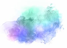 an abstract watercolor background with blue, green and purple colors on white paper in the center