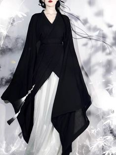 Black Hanfu Women Chinese Traditional Style Folk Dance Fairy Dresses Ancient Costume Clothes Tang Black Hanfu, Hanfu Women, Costume Clothes, Goddess Outfit, Chinese Traditional Dress, Ancient Costume, Big Sleeves, Fairy Dresses, Cross Neck