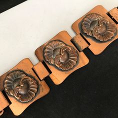 190.50 USD ❘❘❙❙❚❚ ON SALE ❚❚❙❙❘❘ Vintage 1960s Chunky Wide Copper Bracelet - Old Hollywood Mid Century Collectible Costume Jewelry In good vintage condition... has some normal copper type of age wear Copper ages differently to me but still has a very nice look to it. Measures: 7 1/2 inches long by 2 inches wide. Marked: none Dates: 1950's 1960's Shipped first class fully insured. Very nice addition to any collectible mid century collection. For more bracelets ......… Old Hollywood Glam, Copper Style, Statement Choker, Hollywood Glam, Copper Bracelet, Vintage Vogue, Gorgeous Bracelet, Vintage Bracelets, Vintage Rhinestone