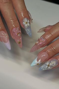 40 Super Cute Whimsical Nails for a Fun and Quirky Mani Inspo Easy Nails, Vacation Nails, Nail Swag, Nailed It, Floral Nails, Nail Arts