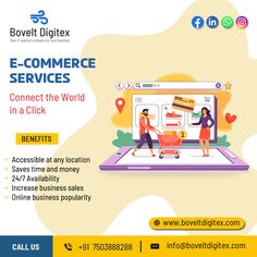 an advertisement for e - commerce services in a click