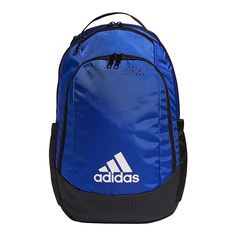 Carry everything you need for practice or the gym with this adidas Defender backpack. Carry everything you need for practice or the gym with this adidas Defender backpack. Water-resistant base material keeps your stuff dry Sturdy backpack has a main compartment and a separate ventilated shoe garage for wet or muddy items Wipe-able matieral for easy spot cleaning with soap and water Fits a laptop up to 15.6" 19.5"H x 11"W x 8.5"D Weight: 1.2 lbs. Zipper closure Manufacturer's lifetime warranty. F Adidas Bags For Outdoor, Sporty Adidas Logo Bags For Outdoor, Adidas Logo Backpack For Outdoor Activities, Adidas Outdoor Backpack, Adidas Sports Backpack, Blue Nylon Sports Gym Bag, Blue Nylon Gym Bag For Sports, Adidas Sports Bags With Logo, Blue Sporty Gym Bag For Outdoor