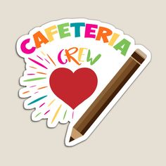 a sticker with the words caftera crew written on it and a pencil