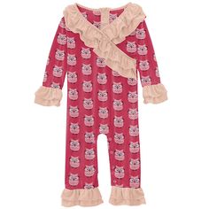 KicKee Pants Girls Print Long Sleeve Kimono Double Ruffle Romper - Taffy Wise Owls Owl Collection, Long Sleeve Kimono, School Collection, Kickee Pants, Wise Owl, Ruffle Long Sleeve, Ruffle Romper, Cute Rompers, Taffy