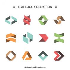 flat logo collection with different shapes