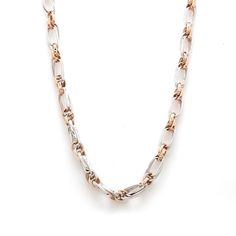 Platinum & Rose Gold Chain by Jewelove Heavy platinum rose gold chain for men. Metal : Platinum & 18k Rose Gold Platinum Purity : 95% Gold Purity : 18k Purity Mark : Pt 950 & 18K Length : 18 / 20 / 22 / 24 inches (can be customised on order) Estimated Weight : 36.50 grams ( for 18 inches ) Certificate of Authenticity : Platinum Guild International This chain is not eligible for exchange or refund. Gold Chain For Women, Platinum Chain, Chain For Men, Platinum Rose Gold, Love Band, Chain For Women, Gold Chains For Men, Beautiful Notes, Rose Gold Chain