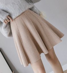 Cute Knitted Skirt Short Skirt on Luulla Knitted Skirt, Skirt Fabric, Skirt Short, Cute Little Things, Short Skirt, Knit Skirt, Elegant Outfit, A Line Skirts, Apricot