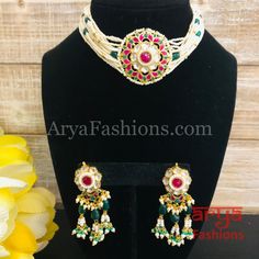 Sabyasachi Inspired Kundan Pearl Jadau Choker/ Rajwadi Pearl Choker / Rajput Kundan Choker/ Pearl Choker/ Kundan Necklace with Earrings/ Indian Pearl Choker1-Traditional Kundan Pearl Choker Necklace Set2-Handcrafted To Perfection3-Unique boutique design 4-Perfect Kundan Bridal Necklace Set in Rajwadi Theme5-Made in Brass with very high quality kundan stones and Pearl Beads with Meenakari6- 22 Karat Gold Finish7- Stud Earrings come with Push Back Closure Dimensions:Necklace: Adjustable Fitting ar Multicolor Meenakari Temple Jewelry Sets, Multicolor Kundan Necklace With Zari Work, Traditional Multicolor Kundan Necklace With Zari Work, Multicolor Kundan Necklace For Ceremonial Festivals, Multicolor Kundan Necklace For Ceremonial Occasions And Diwali, Multicolor Kundan Necklace For Ceremonial Occasions During Diwali, Traditional Meenakari Sets For Celebration, Traditional Multicolor Kundan Necklace With Motifs, Traditional Multicolor Meenakari Sets