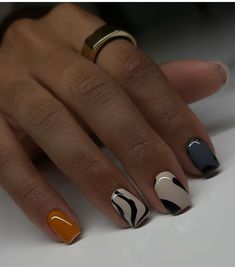 Square Nail Designs Baddie, Winter Natural Nails, Short Fall Acrylic Nails, Short Fall Acrylic, Shorties Nails, Fall Acrylic, Sassy Nails, Easy Nails, Work Nails