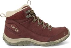 Built for day hikes and mellow overnights  the women's Oboz Ousel Mid Waterproof hiking boots don't mind a little mud on the trail—and neither will you—thanks to their B-DRY waterproof construction. Gore-tex Hiking Boots For Walking, Waterproof Hiking Boots Women, Op Logo, Hiking Boots Women, Waterproof Hiking Boots, Heel Caps, Hiking Women, Day Hike, Rei Co-op