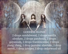 Goddess Oil Blend, Hecate Essential Oil, Wicca Oil Recipes, Aromatherapy Recipes