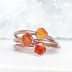 Dainty Carnelian Stone Ring Carnelian Jewelry Delicate - Etsy Raw Carnelian, Selenite Necklace, Apatite Ring, Raw Stone Jewelry, Copper Design, Jewelry Delicate, Raw Stone Ring, Carnelian Jewelry, Carnelian Crystal