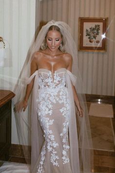 a woman in a wedding dress with a veil over her head