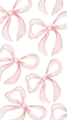 some pink bows on a white background