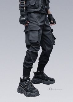 Heavy Industry Darkwear Black Tactical Trousers */. FEATURES & DETAILS: You might also like these combat pants-inspired edgy pants. Explore other urban tech apparel styles with the Techwear pants collection, including harem pants, joggers, jeans, or cargo pants for both men and women. Choose from black, gray, camo, and other colors. For a complete techwear look, combine these pants with another garment from the Techwear apparel line for an urban crossover look with tech fabrics. Loose fit Techwe Techwear Parachute Pants With Multiple Pockets For Outdoor, Techwear Style Cargo Pants For Streetwear, Techwear Pants With Side Pockets, Techwear Sweatpants With Pockets, Techwear Bottoms With Cargo Pockets For Urban Adventures, Urban Cargo Pants For Adventures, Techwear Cargo Pants With Multiple Pockets For Urban Adventures, Techwear Sweatpants With Side Pockets, Techwear Cargo Bottoms For Urban Adventures