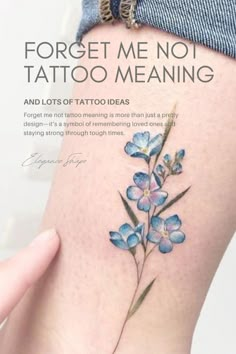 Forget Me Not Flower Meaning, Forget Me Not Meaning, Wildflower Tattoo Meaning, Forget Me Not Tattoos, Potato Tattoo, Forget Me Not Flower Tattoo, Small Flower Tattoos For Women, Tatts Ideas, Forget Me Not Tattoo