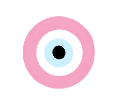 an eyeball is shown in pink and blue