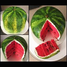 there is a watermelon that has been cut in half