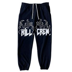 HEAVYWEIGHT LUX SWEATPANTS FLAME - BLACK / WHITE - Kill Crew Sporty Sweats For Streetwear With Elastic Waistband, Sporty Cotton Sweatpants For Streetwear, Athleisure Joggers With Elastic Waistband For Streetwear, Athleisure Streetwear Joggers With Elastic Waistband, Cotton Sweats With Elastic Waistband For Streetwear, Athleisure Sweats With Ribbed Waistband For Streetwear, Athleisure Sweatpants With Elastic Waistband For Streetwear, Athleisure Sweats With Elastic Waistband For Streetwear, Trendy Streetwear Sweats With Ribbed Cuffs