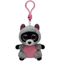 a small stuffed animal with a pink tag