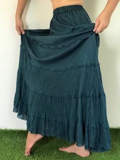 "Casual Long Maxi Skirt for Beach Summer ,One size fit all and made from cotton, soft, very comfortable, can be worn as a dress as well as a skirt, stretch elastic on top Size : One size fit for all Dimension Waist/Bust : 22-40 inches Hip : Free Length 39\" inches ❤️ PAYMENT We accept payments via PayPal only. ❤️❤️ Delivery Time : USA only 2business days Canada: 2- 3 business days France: 2- 3 business days Germany 2- 3 business days North America: 2- 3 business days Europe: 2- 3 business days A Rock Boho Style, Skirt For Beach, Long Skirt Boho, Long Maxi Skirt, Hippie Skirts, Bohemian Skirt, Mode Boho, Boho Pants, Beach Skirt